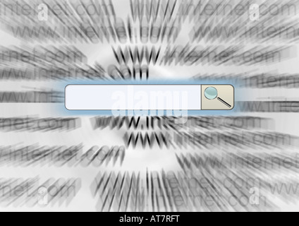 Une recherche de ligne de fond le texte effacé en mouvement Banque D'Images