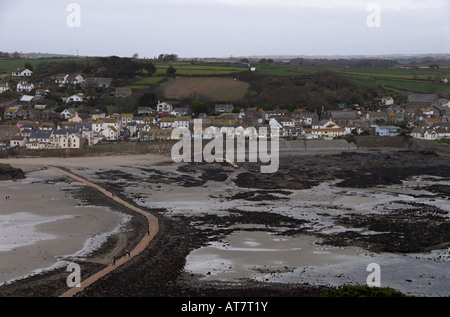 Causeway entre Marazion et St Michaels Mount Banque D'Images