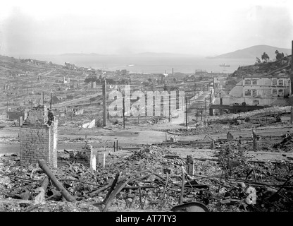 Après le grand tremblement de 1906 Tremblement de terre de San Francisco. Banque D'Images