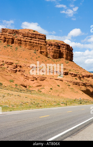 Paysages de l'ouest le long de la pittoresque route 287 vers le Parc National de Yellowstone au Wyoming Banque D'Images