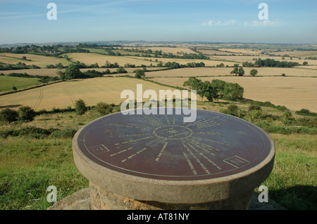 Burrough Hill toposcope, Leicestershire, England, UK Banque D'Images