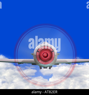 Vieux seule hélice avion de chasse voler au-dessus des nuages Banque D'Images