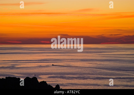 Coucher de Gnejna Bay Malte Banque D'Images