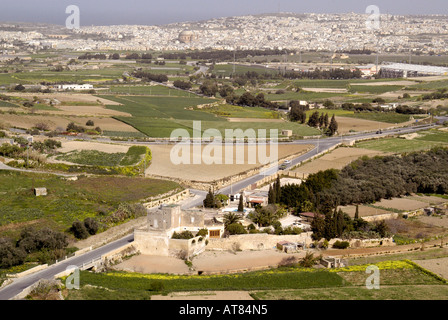 Vue du nord de Malte à partir de la Médina Banque D'Images