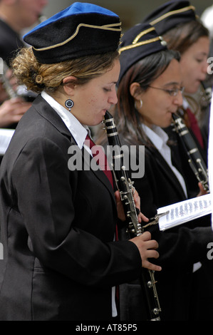 Le brass band Easter parade St Julian s Malte Banque D'Images