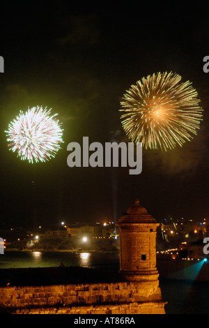 D'ARTIFICE Fort Lascaris Valletta Malte Banque D'Images