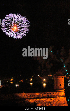 D'ARTIFICE Fort Lascaris Valletta Malte Banque D'Images