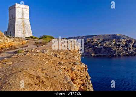 Ta Ghajn Tuffieha Tower Ghajn Tuffieha Bay Malte Banque D'Images
