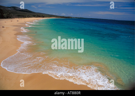 Makena beach, grande plage, Maui Banque D'Images