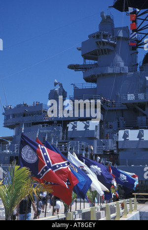 Le cuirassé USS Missouri,Pearl Harbor station d'permanant Banque D'Images