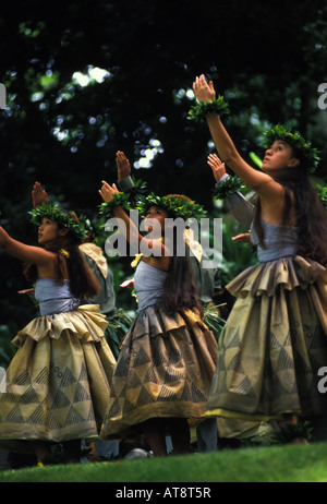 Lot Prince festival hula performance à Moanalua gardens, Oahu Banque D'Images