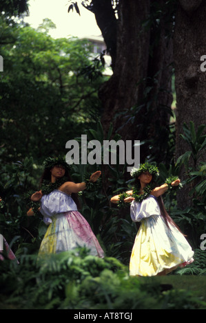 Lot Prince festival hula performance à Moanalua gardens, Oahu Banque D'Images