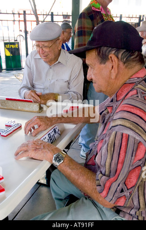 Activités Senior au Maximo Gomez Park quartier Little Havana Miami Floride Calle Ocho Banque D'Images