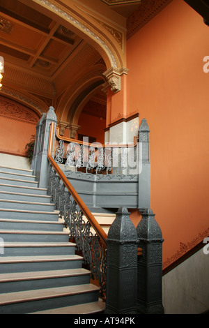 Escaliers en fer forgé, Trumbull County Courthouse Warren Ohio vers 1895 Banque D'Images