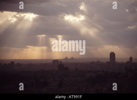 Sur les pyramides de la Citadelle du Caire, Egypte Banque D'Images