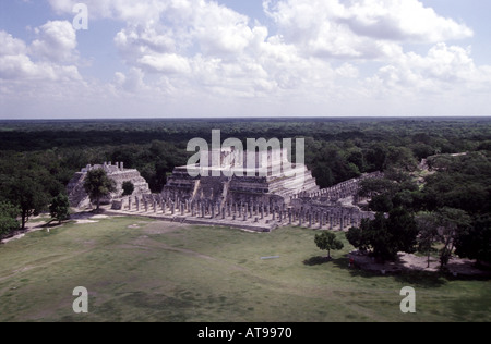 Templo del Temple Barbado De Los Jaguares Chichen Itza, Mexique Banque D'Images