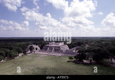 Templo del Temple Barbado De Los Jaguares Chichen Itza, Mexique Banque D'Images