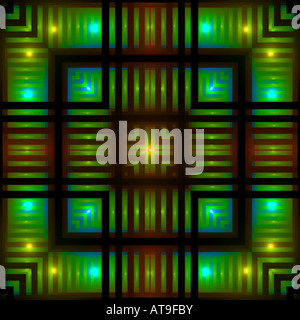 Abstract fractal ressemblant à des carrés lumineux Banque D'Images