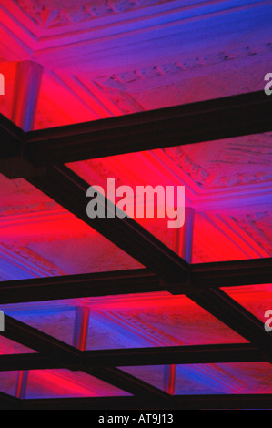 Idée abstraite fond carré bleu rouge Banque D'Images