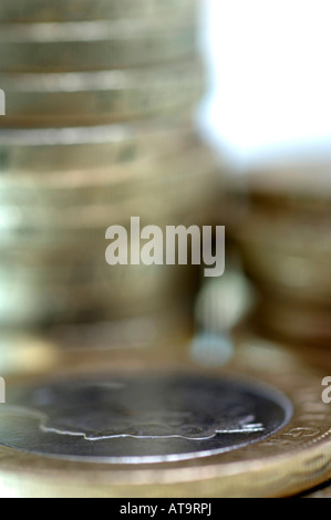 Close up of coins,deux pièces livre Banque D'Images