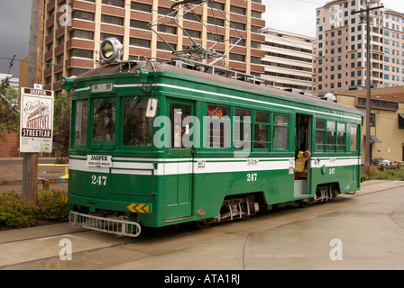 Ancien Tramway Osaka construit au Japon et qui fait maintenant partie de la High Level Bridge Street Car line, Edmonton, Alberta, Canada Banque D'Images