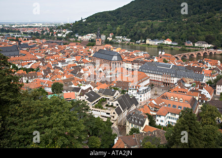 Ville de Heidelberg vue aérienne du château de l'Allemagne Banque D'Images