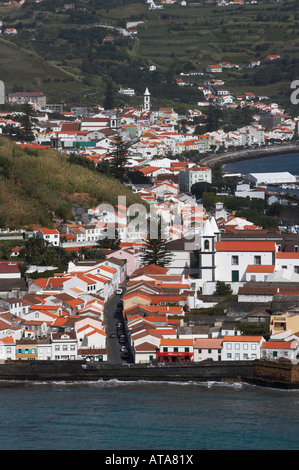 Horta, la capitale de l'île de Faial, dans les Açores. Banque D'Images