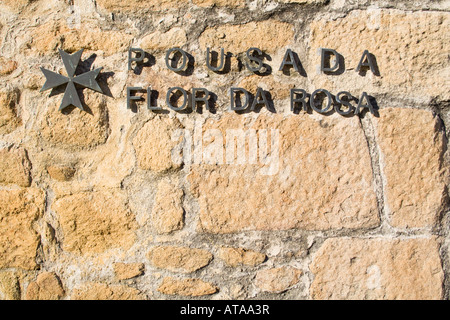 Flor da Rosa monastère. Knights Hospitaller appartenait à l'Ordre de Malte (aka). Pousada de Portugal / Auberge historique du Portugal. Banque D'Images