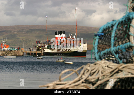 Bateau à vapeur Waverley, Tobermory, Isle of Mull, Scotland Banque D'Images