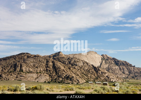 Split Rock Wyoming, une formation géologique le long de l'Oregon Trail où le Pony Express une fois adoptée. Banque D'Images