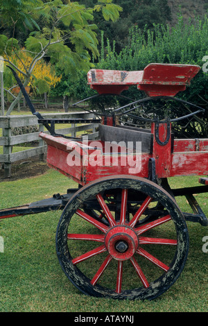 Rancho Sisquoc wagon en bois le long de coeur FOXEN Canyon Road Winery Santa Barbara County en Californie Banque D'Images