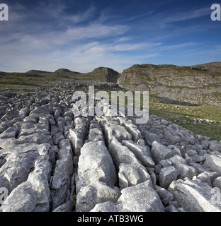 Lapiez et falaises au-dessus de la vallée sèche à Watlowes Malhamdale, Malham, Yorkshire Dales, UK Banque D'Images