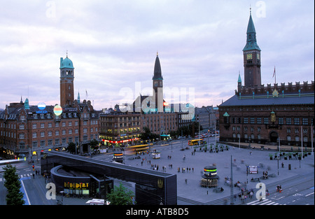 Danemark Copenhague Rådhus plads la mairie de Copenhague Banque D'Images