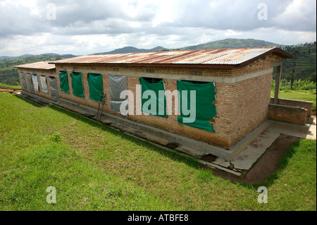 Logement chambres au mémorial du génocide de Murambi squelettes à Gikongoro, au Rwanda, en Afrique Centrale Banque D'Images