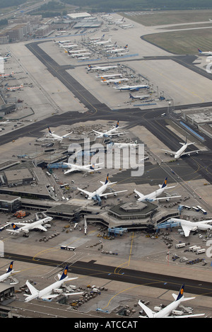 Vue aérienne de l'aéroport de Francfort sur le Main, Allemagne Banque D'Images