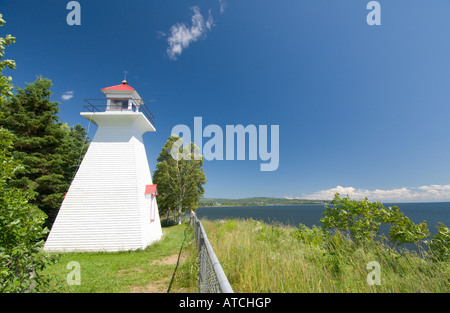 Duthie Point Lighthouse sur la baie des Chaleurs, Gaspésie, Québec, Canada Banque D'Images