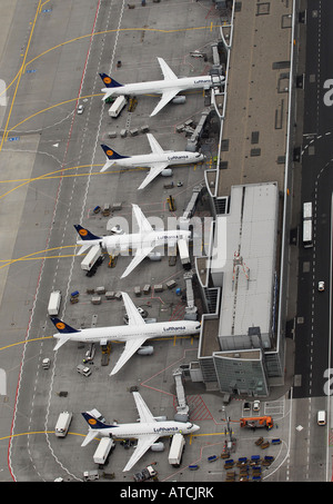 Vue aérienne de l'aéroport de Francfort sur le Main, Allemagne Banque D'Images