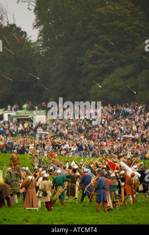 Reconstitution de la bataille de Hastings sur le champ de bataille réel dans le Sussex en Angleterre Banque D'Images