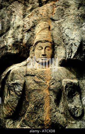 Sri Lanka Buduruwagala Les sept sculptures de roche sculptée dans la figure colossale pour un rock face sont généralement datée du 9ème cen Banque D'Images