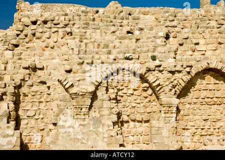 Vieux murs en pierre avec de la texture, de la Citadelle, dans la vieille ville de Halab, Alep, en Syrie, au Moyen-Orient. DSC 6313 Banque D'Images