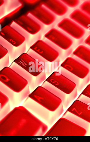 Clavier ordinateur rouge Banque D'Images