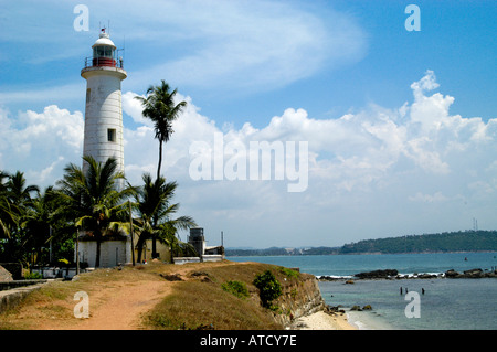 Ceylan Sri Lanka Galle light house beach coast Banque D'Images