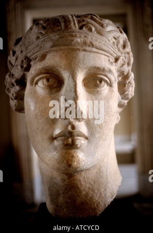 Archeological-Ancient Istanbul Smyrne Musée romain ad c 2e tête portrait Banque D'Images