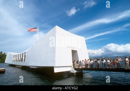 USS Arizona Memorial, Pearl Harbor, Oahu, Hawaii, USA Banque D'Images