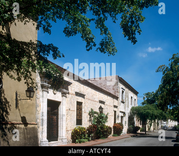 La rue historique de la Calle de las Damas dans la ville coloniale, Santo Domingo, République dominicaine, Caraïbes Banque D'Images