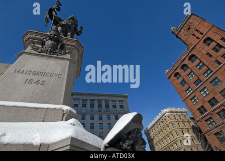 Monument de Jacques Cartier, Place d'armes Vieux Montréal Québec Canada Banque D'Images