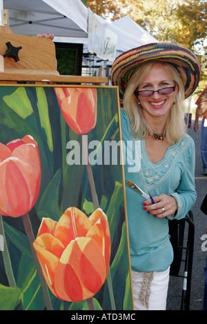 Valparaiso Indiana,Rogers Lakewood Park,Vale Fine Arts Festival,festivals,célébration,foire,adultes femme femme femme femme,art artistique,artiste,pai Banque D'Images