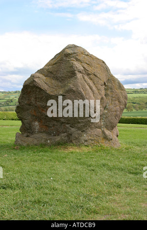 Standing Stone à Newgrange en Irlande Banque D'Images