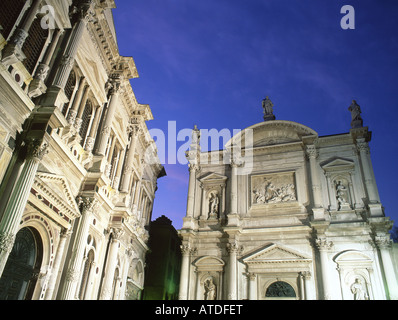 Eglise de San Rocco et de la Scuola Grande San Polo au crépuscule sestier Venise Vénétie Italie Banque D'Images