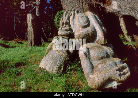 Près de la plage des totems Sombrio Juan de Fuca trail l'île de Vancouver, British Columbia Canada Banque D'Images